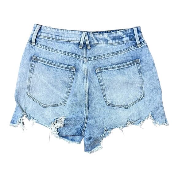 GOOD AMERICAN Ladies High-Waisted Denim Cut-off Shorts Size 8/29 - Picture 2 of 6